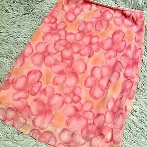 Floral Vintage Y2K Pink orange Delicate Flowy Fairy Core 2000s INostalgic skirt